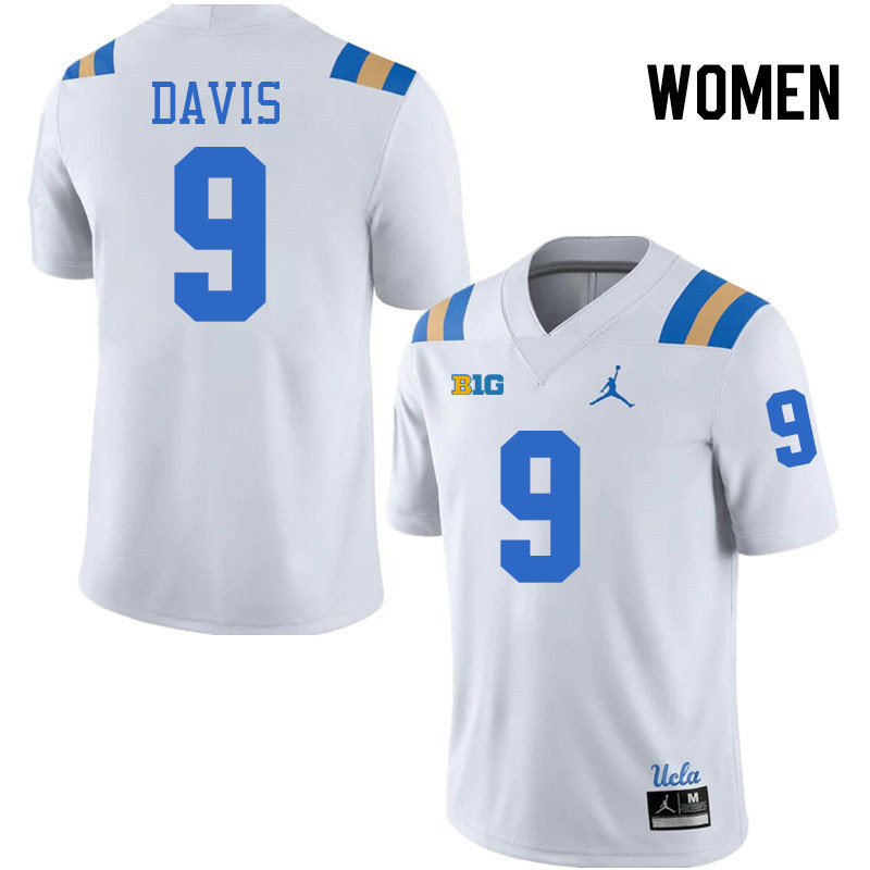 Women #9 Dermaricus Davis UCLA Bruins College Football Jerseys Stitched-White